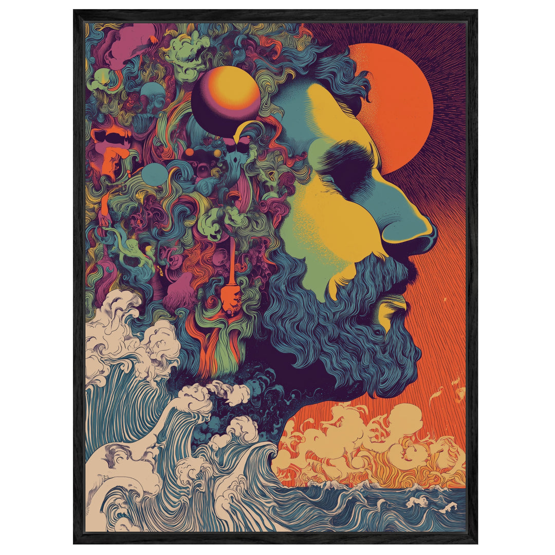 Buntes Männerprofil Leinwandbild Psychedelic – Leinwand auf Holzrahmen – Ansicht 4