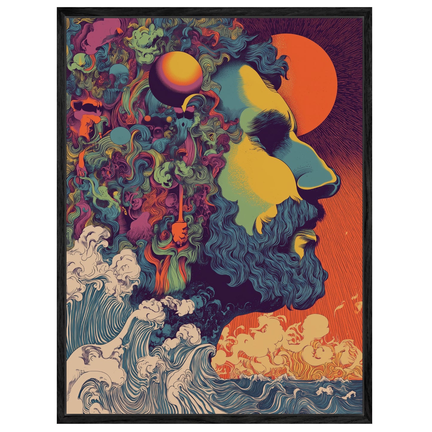 Buntes Männerprofil Leinwandbild