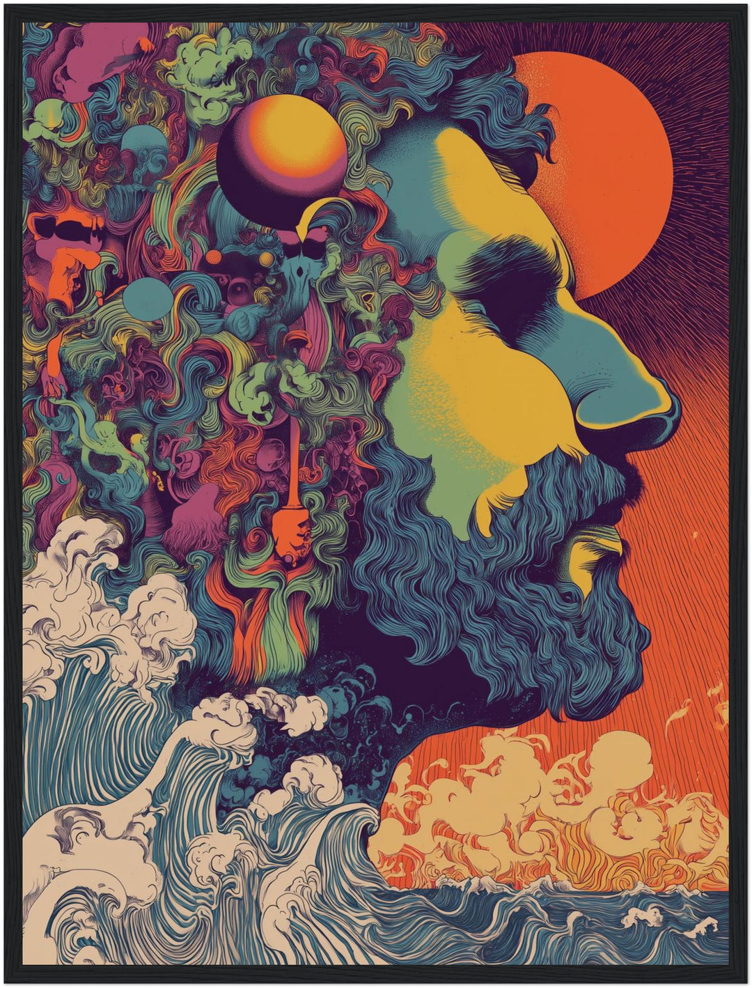 Buntes Männerprofil Poster Psychedelic – mattes Kunstdruck-Papier – Ansicht 5