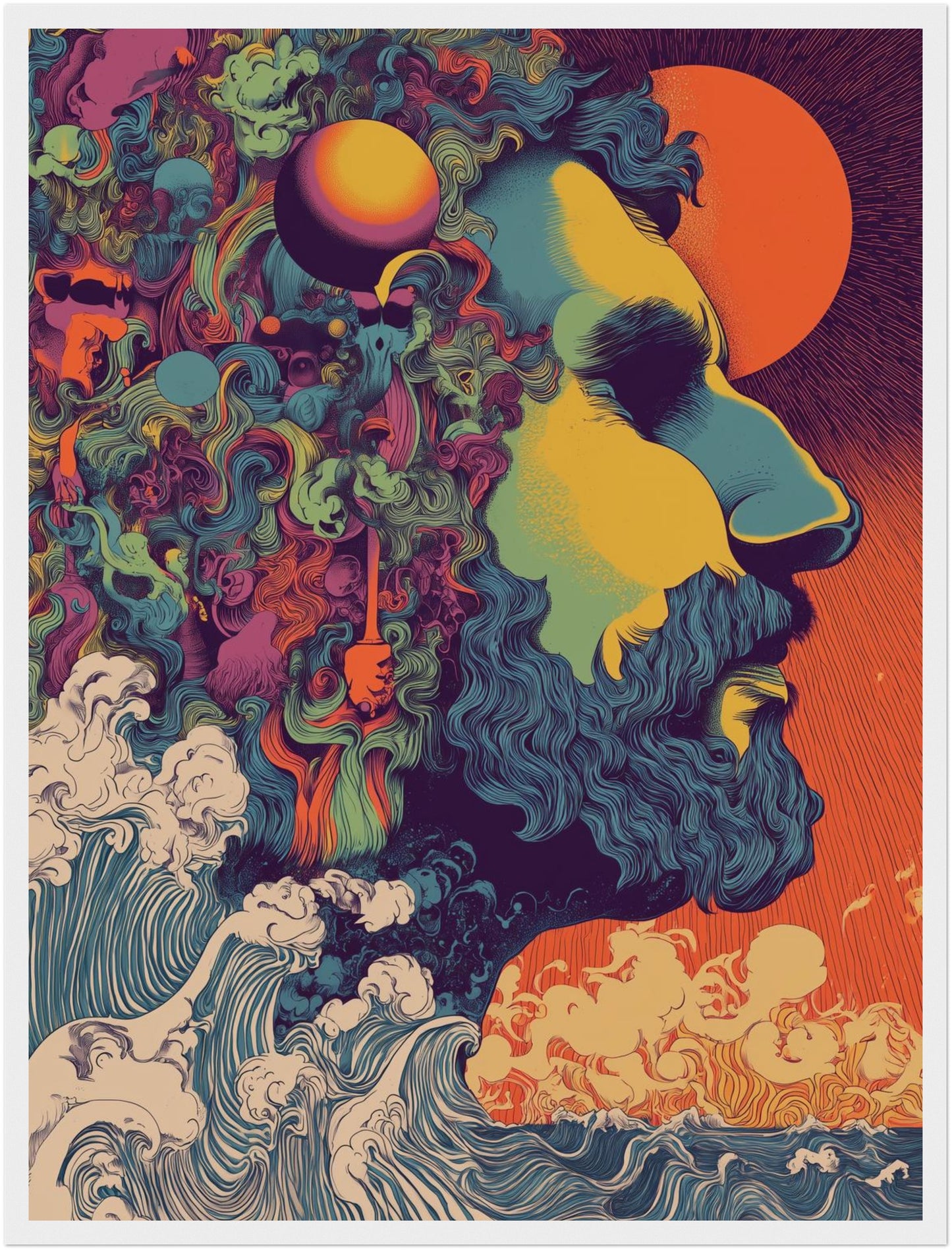 Buntes Männerprofil Poster