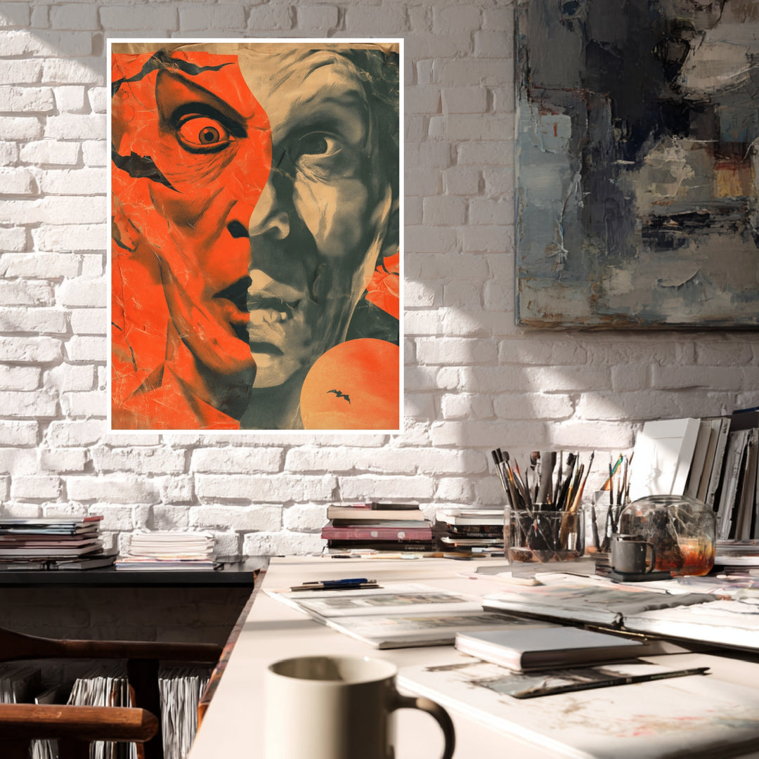 Dramatisches Doppelgesicht Poster Psychedelic – mattes Kunstdruck-Papier – Ansicht 4