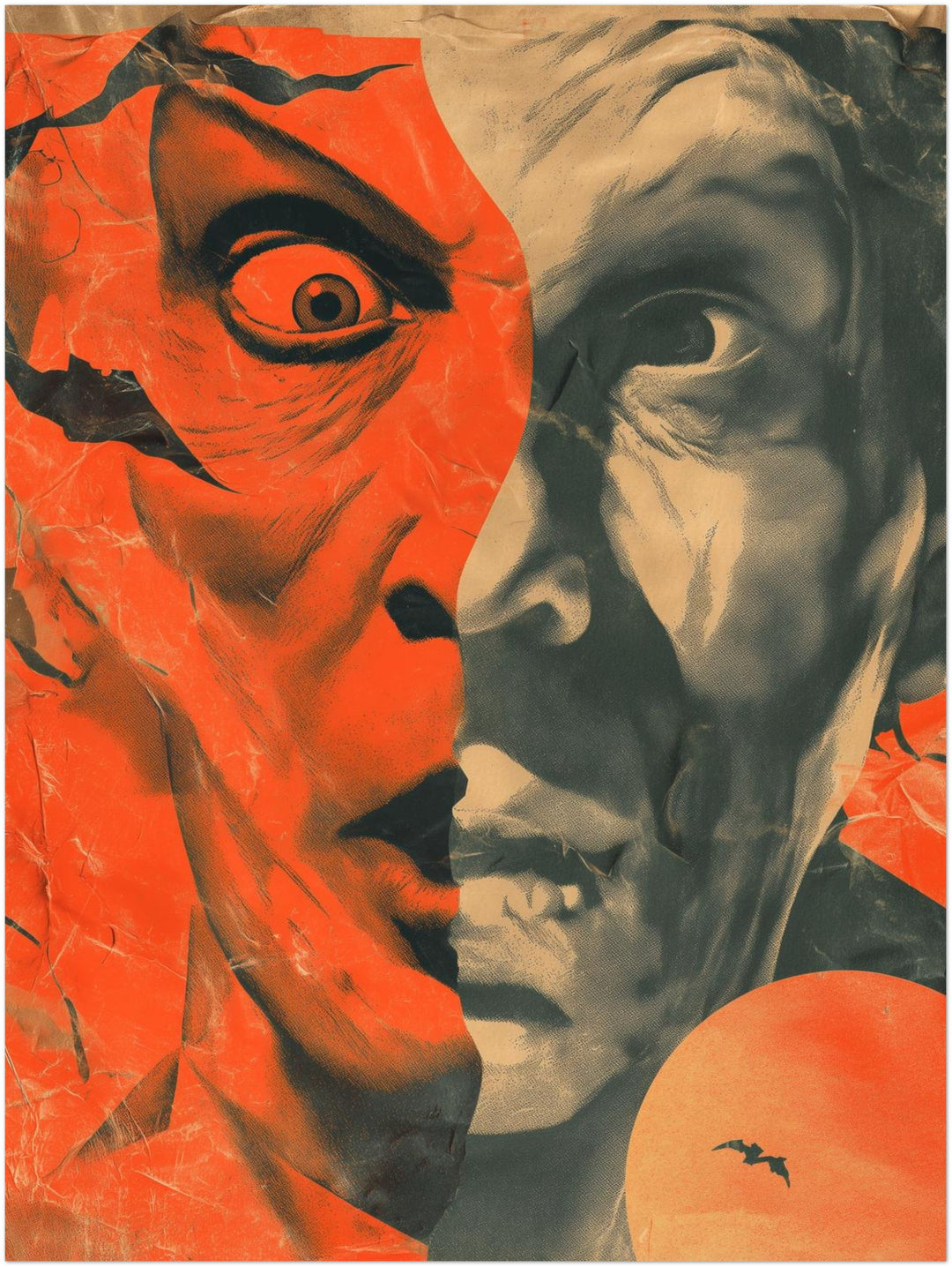 Dramatisches Doppelgesicht Psychedelic – Wandkunst