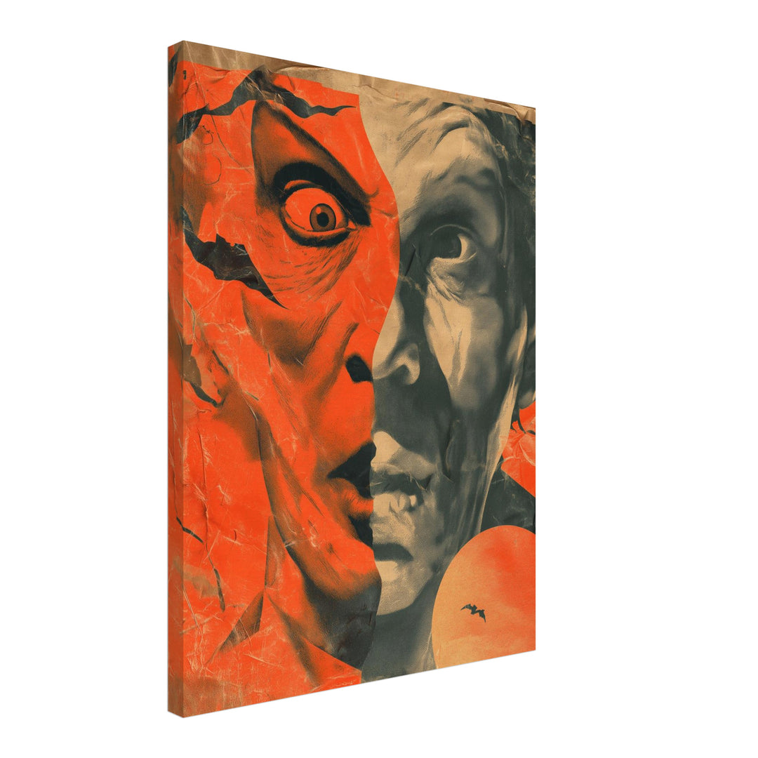Dramatisches Doppelgesicht Leinwandbild Psychedelic – Leinwand auf Holzrahmen – Ansicht 2