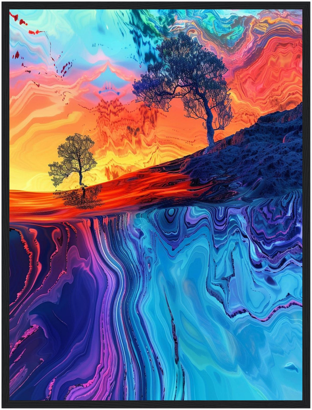 Farbige Baumlandschaft Poster Psychedelic – mattes Kunstdruck-Papier – Ansicht 6