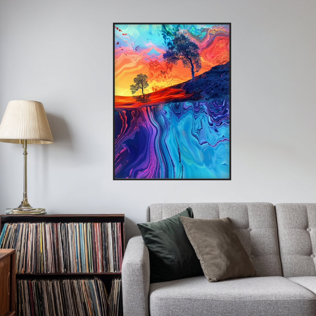 Farbige Baumlandschaft Poster Psychedelic – mattes Kunstdruck-Papier – Ansicht 4