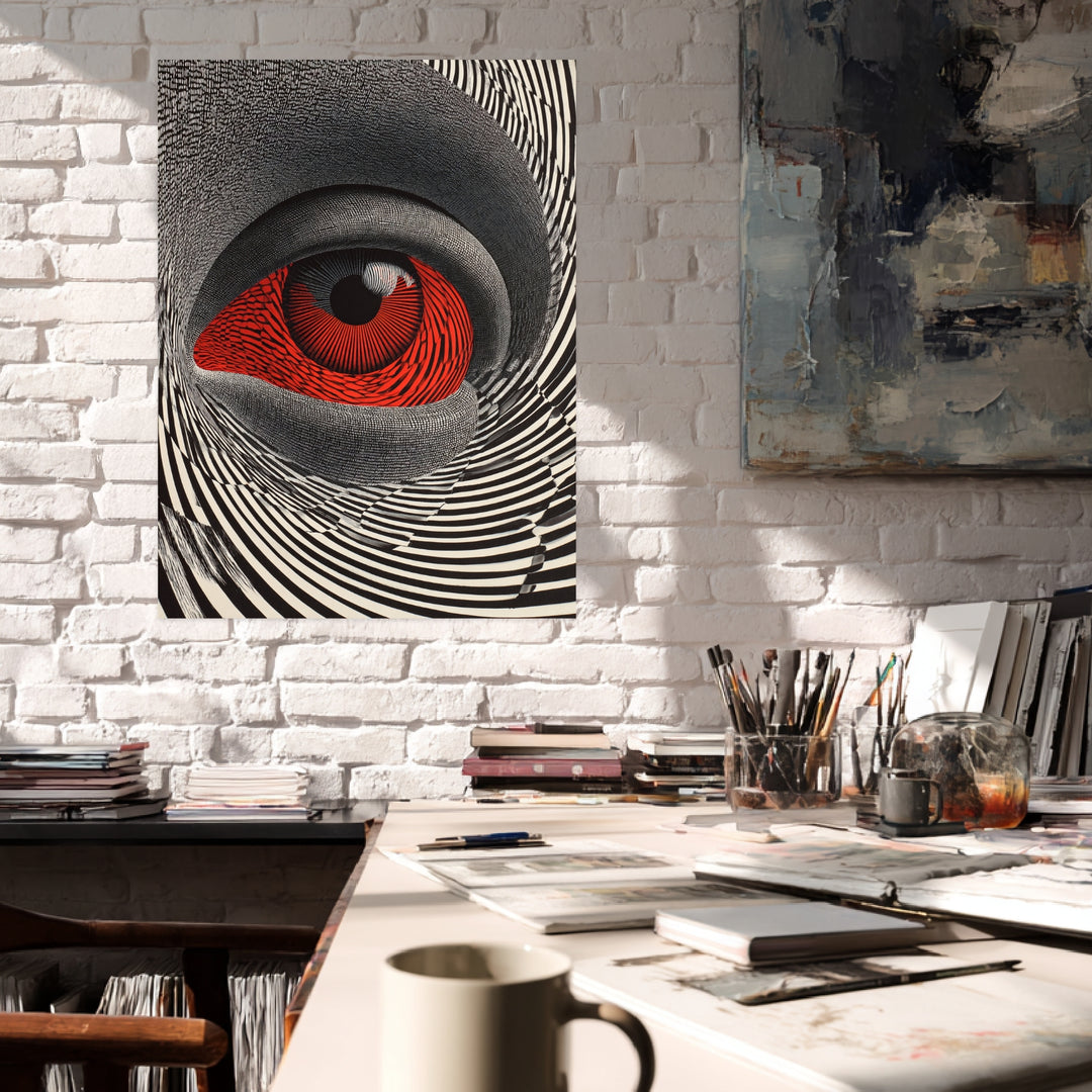 Faszinierendes Auge Leinwandbild Psychedelic – Leinwand auf Holzrahmen – Ansicht 3