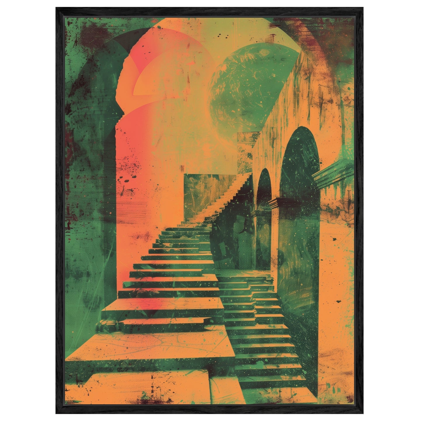 Geometrische Treppenarchitektur Leinwandbild