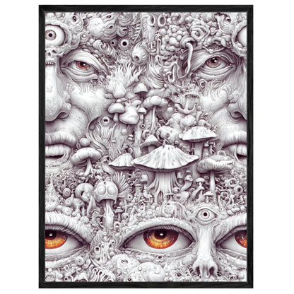 Gesicht aus Pilzen und Augen Leinwandbild