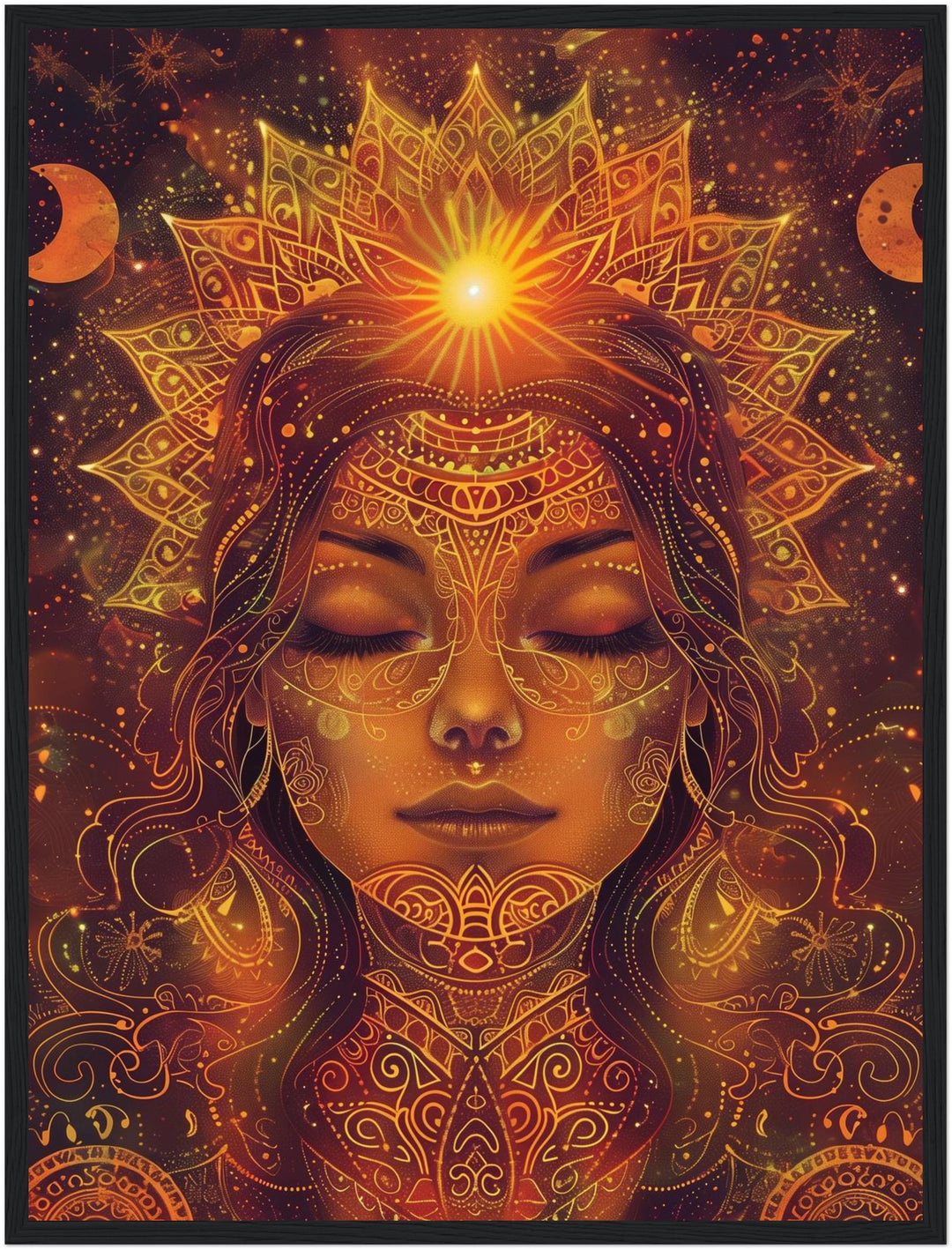 Goldenes spirituelles Sonnenportrait Poster Psychedelic – mattes Kunstdruck-Papier – Ansicht 5