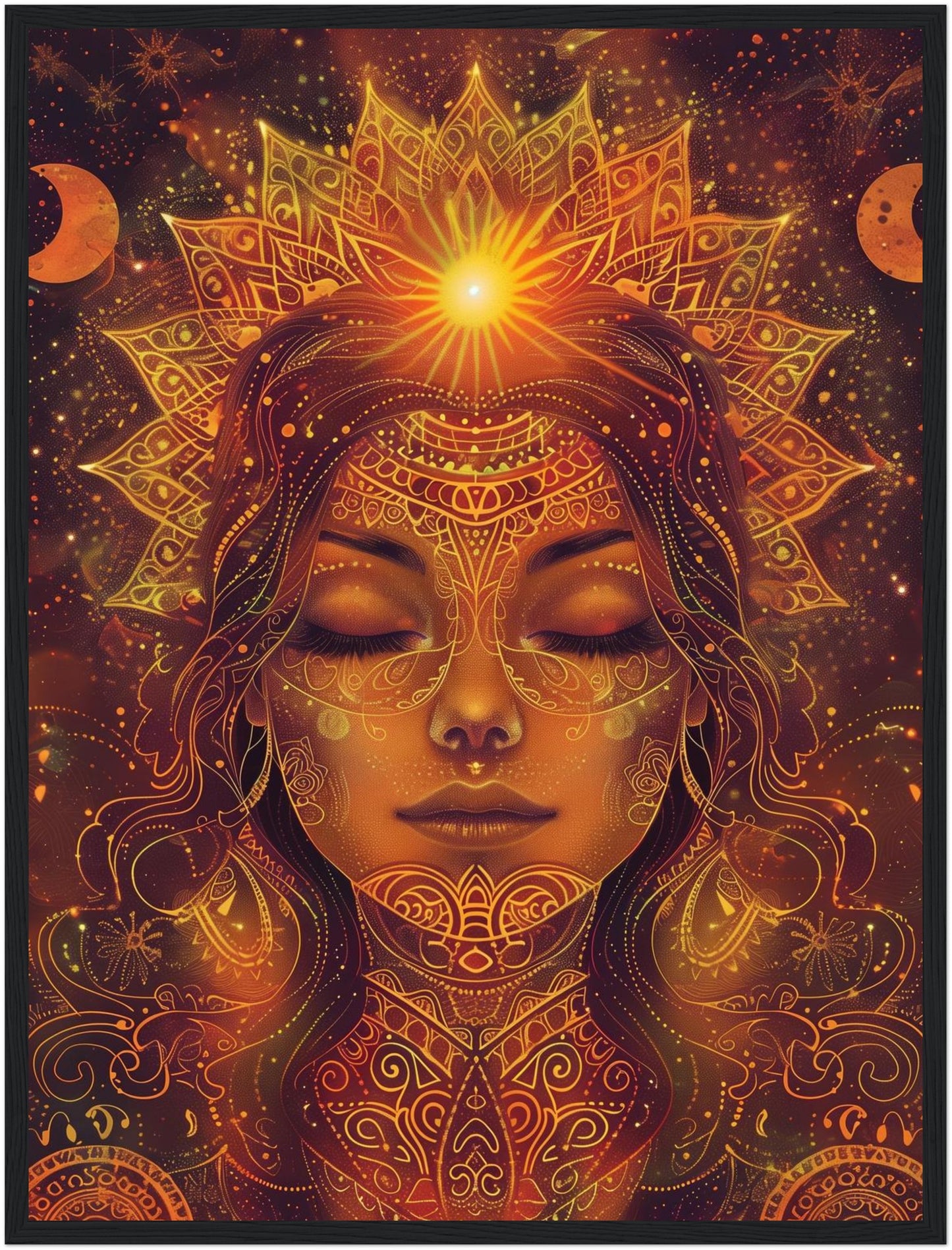 Goldenes spirituelles Sonnenportrait Poster