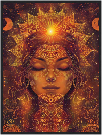 Goldenes spirituelles Sonnenportrait Poster