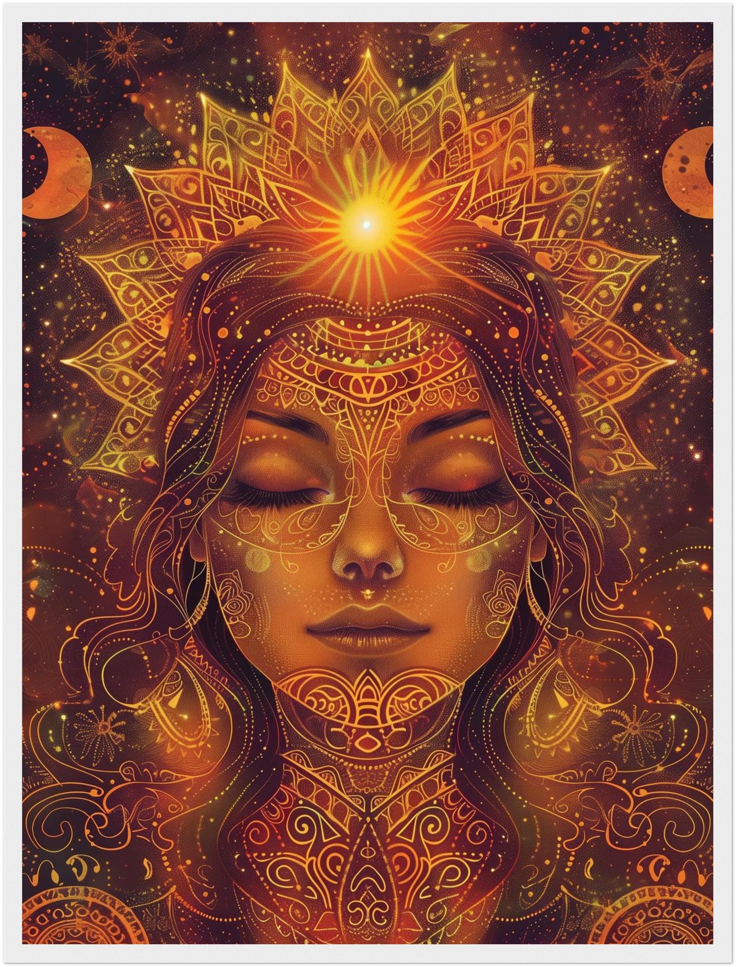 Goldenes spirituelles Sonnenportrait Poster