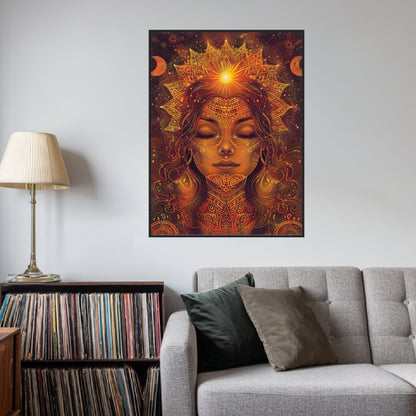 Goldenes spirituelles Sonnenportrait Poster