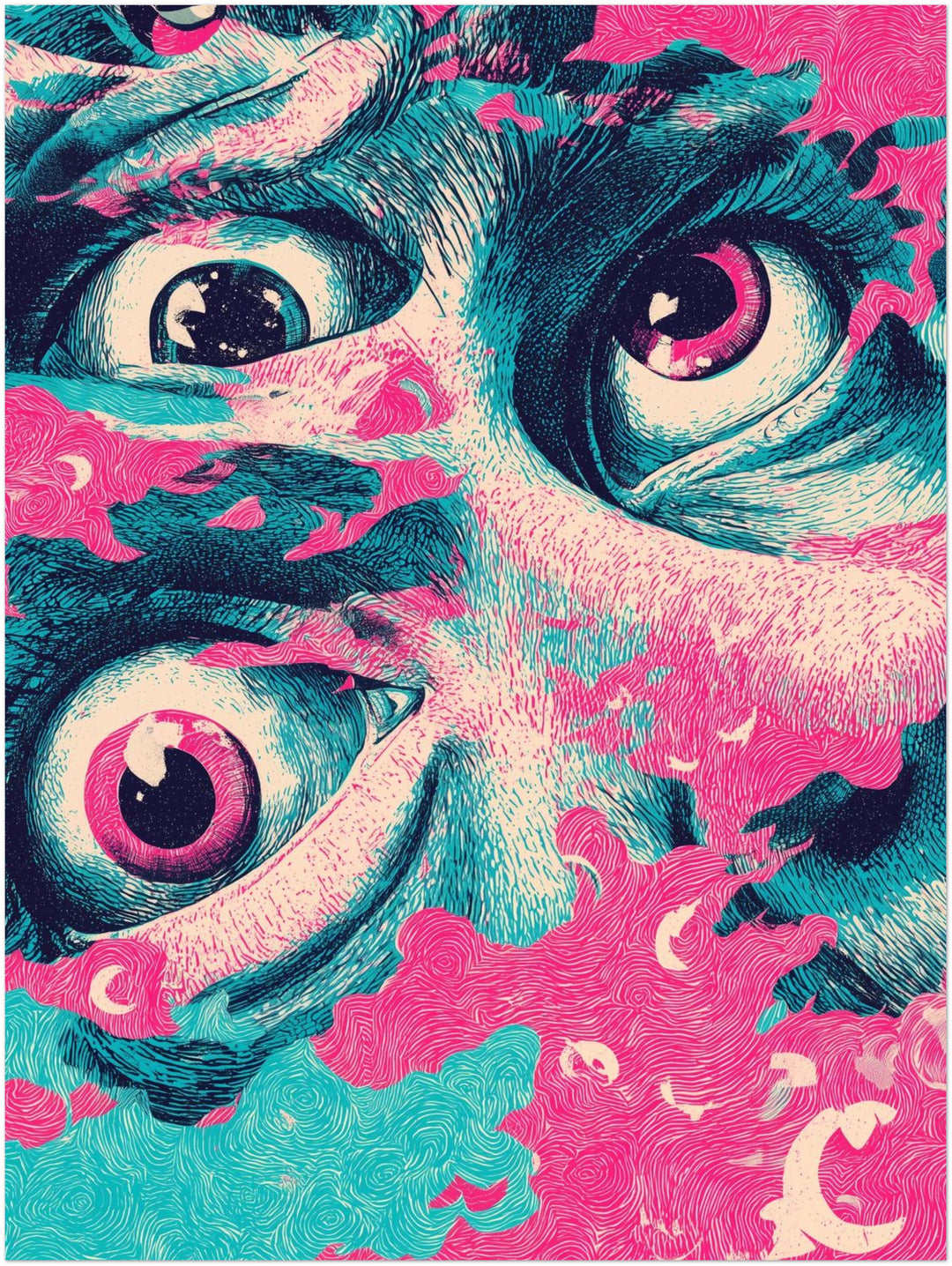 Große expressive Augen Psychedelic – Wandkunst