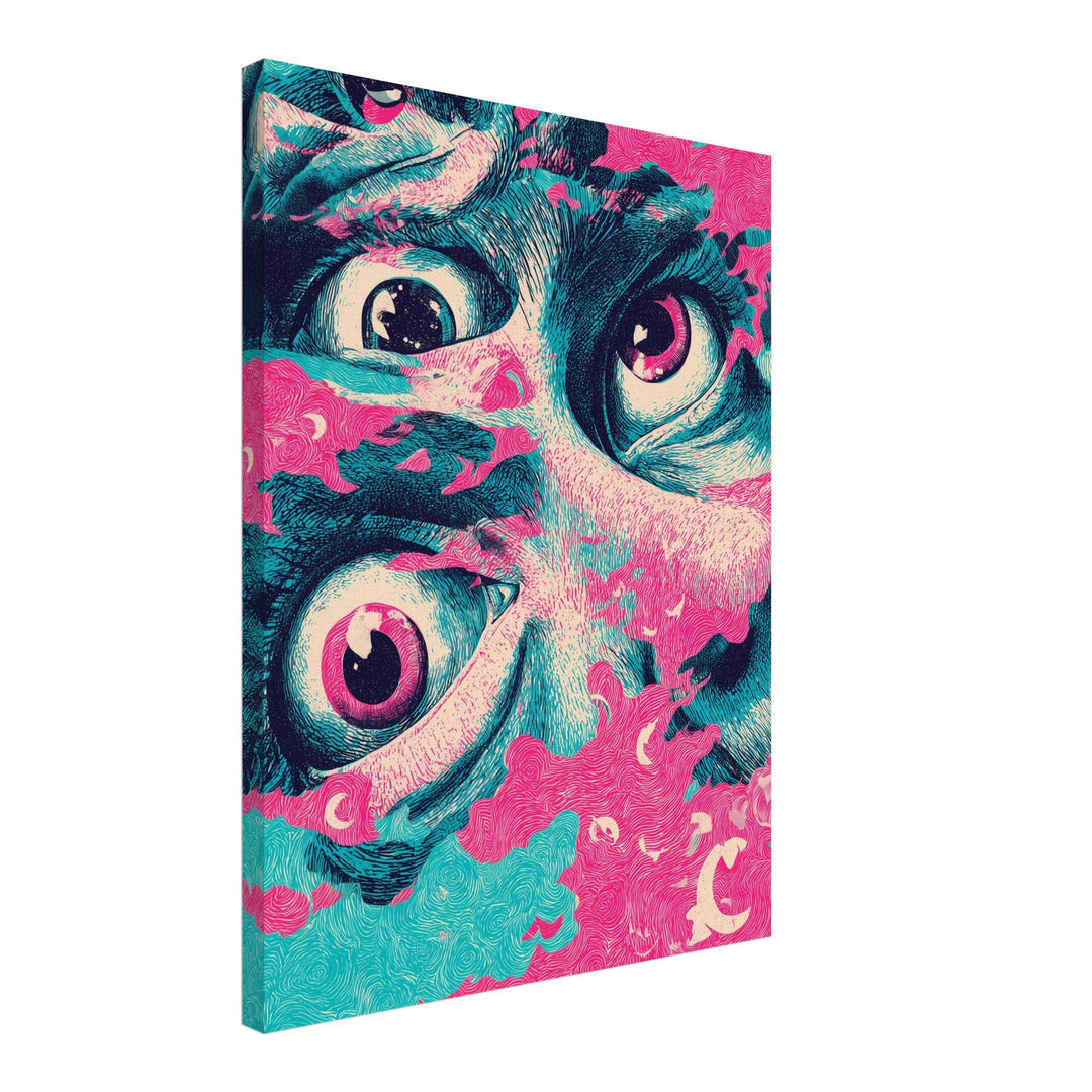 Große expressive Augen Leinwandbild Psychedelic – Leinwand auf Holzrahmen – Ansicht 2