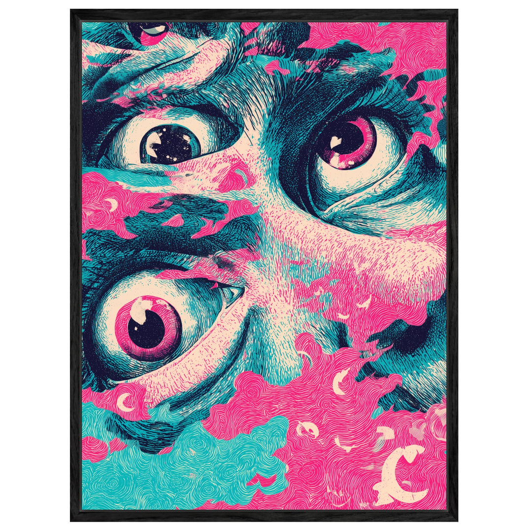 Große expressive Augen Leinwandbild Psychedelic – Leinwand auf Holzrahmen – Ansicht 4