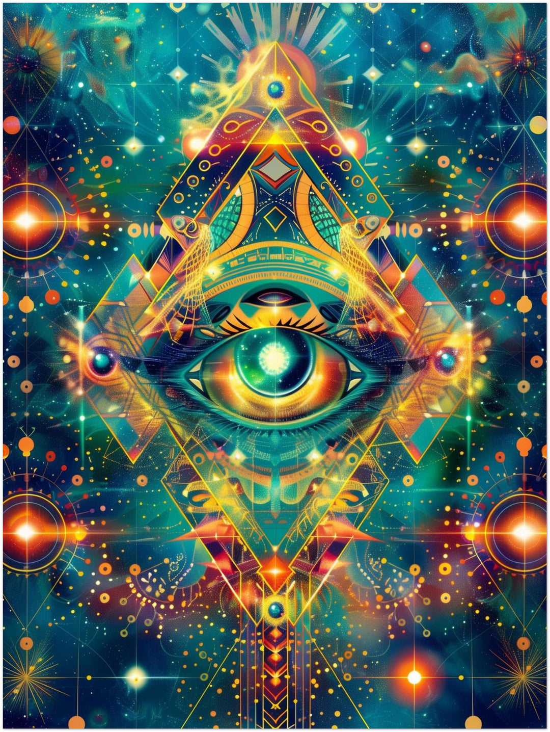 Kosmisches geometrisches Auge Psychedelic – Wandkunst