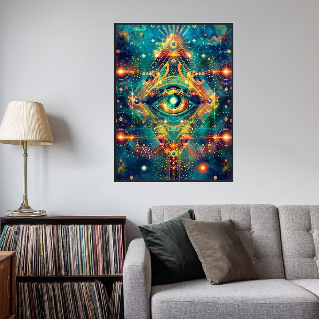 Kosmisches geometrisches Auge Poster Psychedelic – mattes Kunstdruck-Papier – Ansicht 3