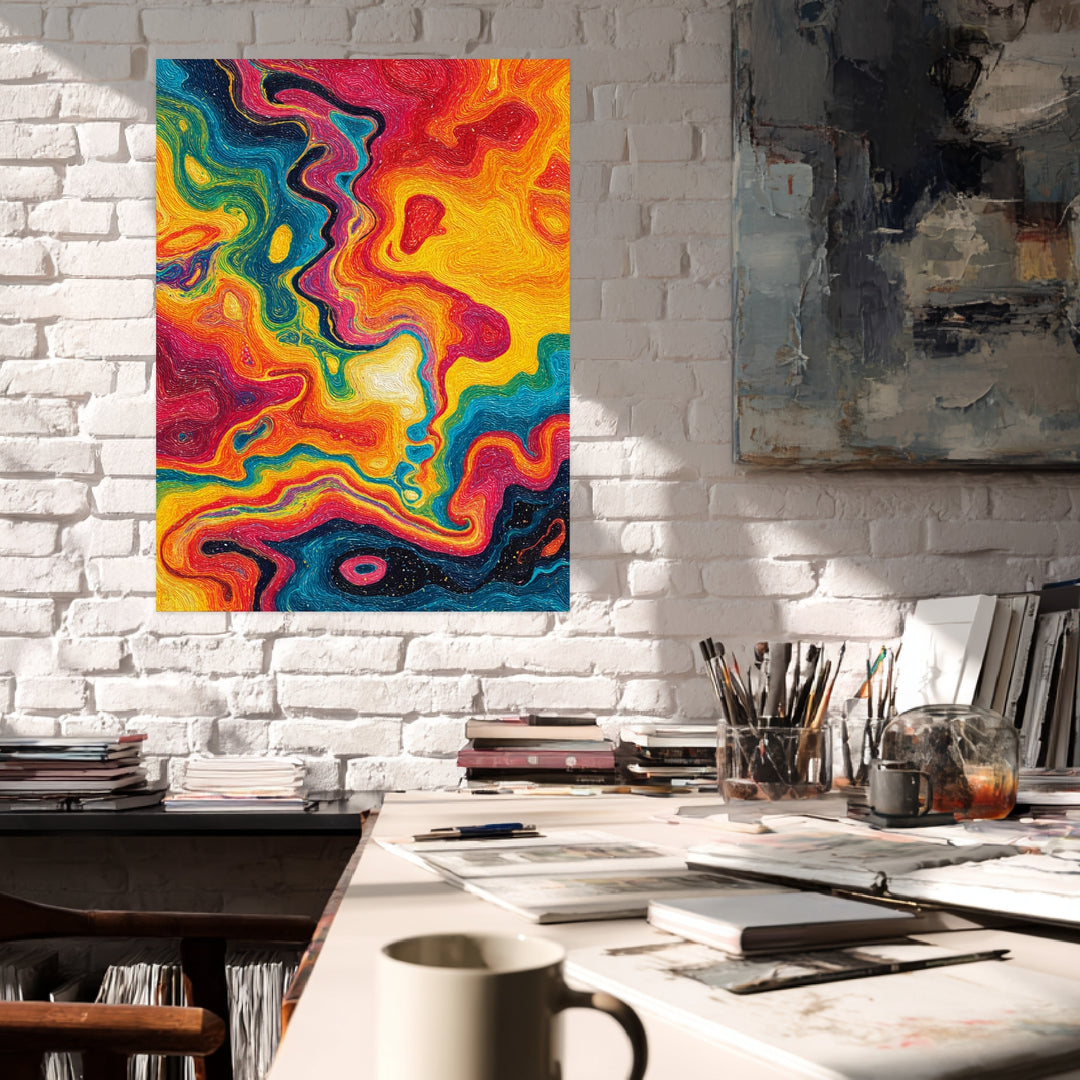 Lebendige Farbströme Poster Psychedelic – mattes Kunstdruck-Papier – Ansicht 2
