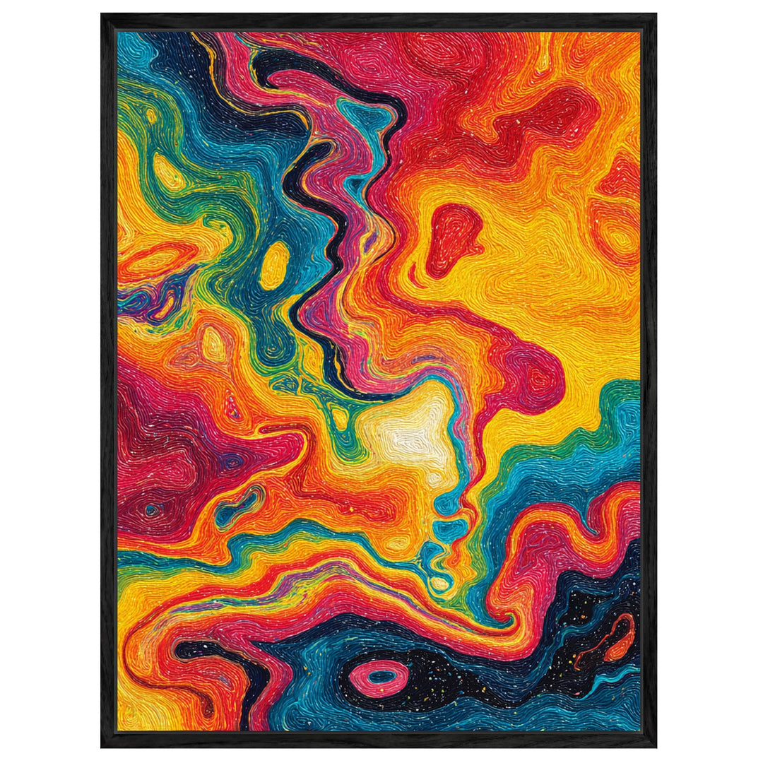 Lebendige Farbströme Leinwandbild Psychedelic – Leinwand auf Holzrahmen – Ansicht 4