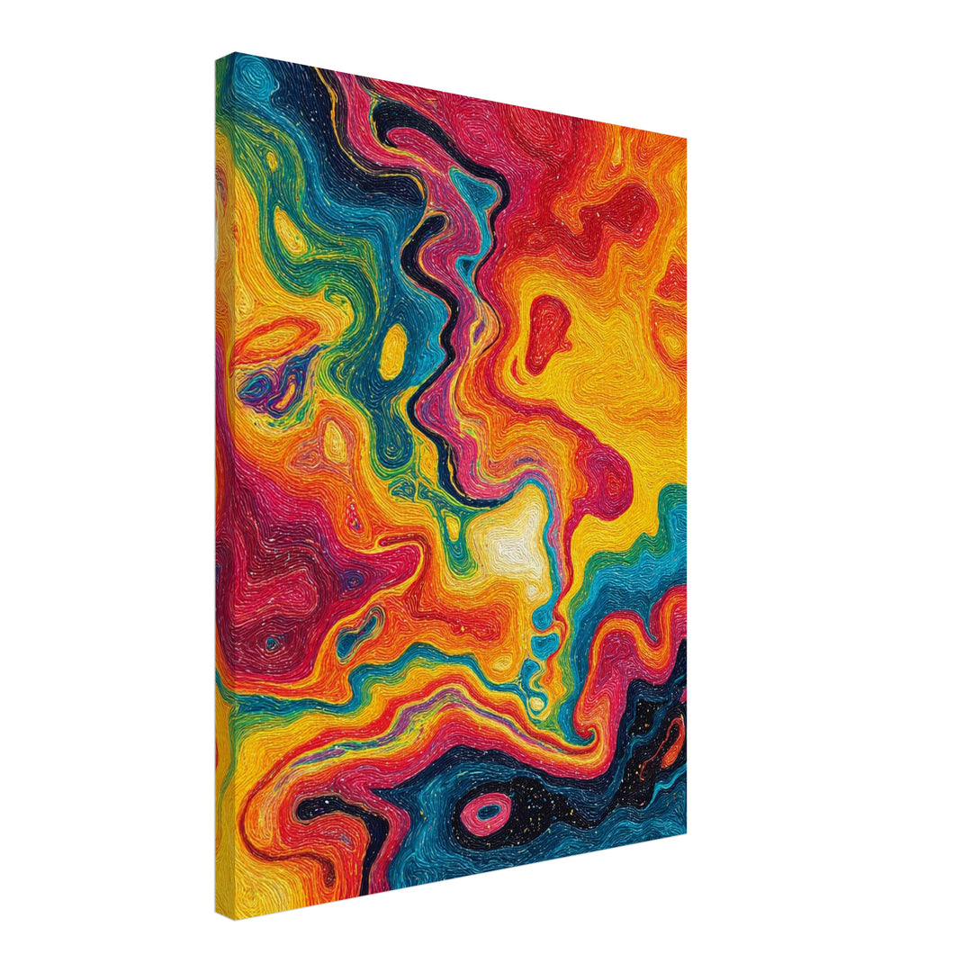 Lebendige Farbströme Leinwandbild Psychedelic – Leinwand auf Holzrahmen – Ansicht 2