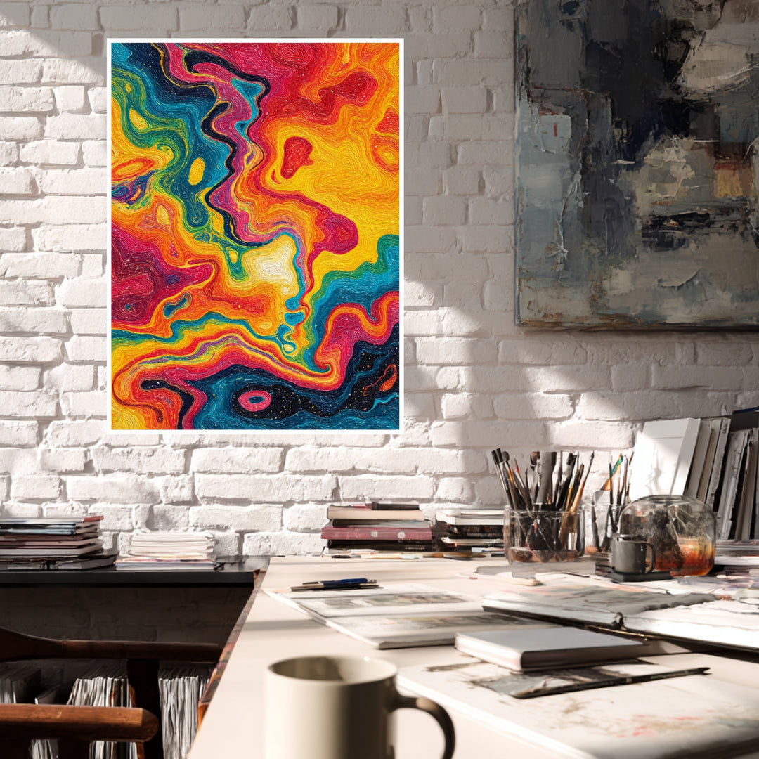 Lebendige Farbströme Poster Psychedelic – mattes Kunstdruck-Papier – Ansicht 4