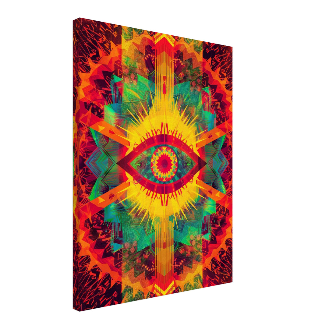 Leuchtendes Auge mit Farbstrahlen Leinwandbild Psychedelic – Leinwand auf Holzrahmen – Ansicht 2