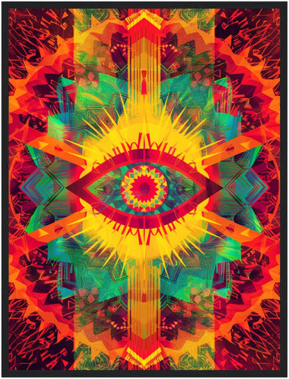 Leuchtendes Auge mit Farbstrahlen Poster