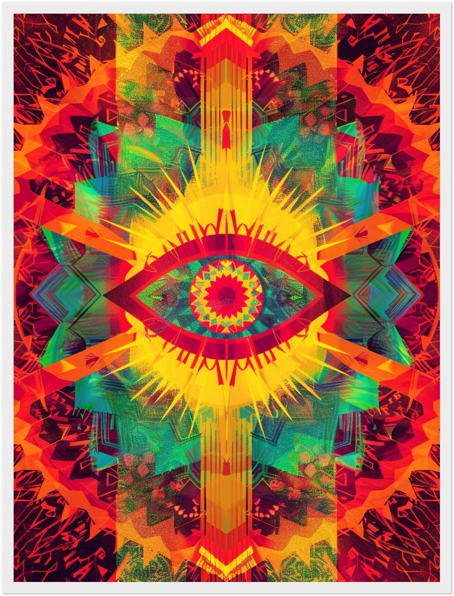 Leuchtendes Auge mit Farbstrahlen Poster