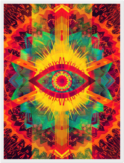 Leuchtendes Auge mit Farbstrahlen Poster