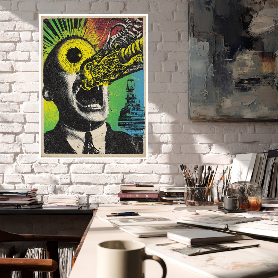Mann mit explodierendem Auge Poster Psychedelic – mattes Kunstdruck-Papier – Ansicht 4