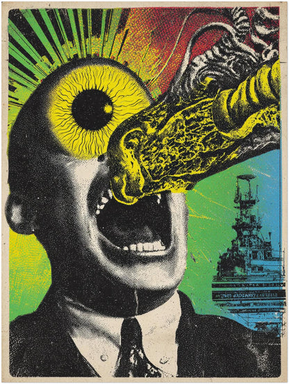 Mann mit explodierendem Auge Poster