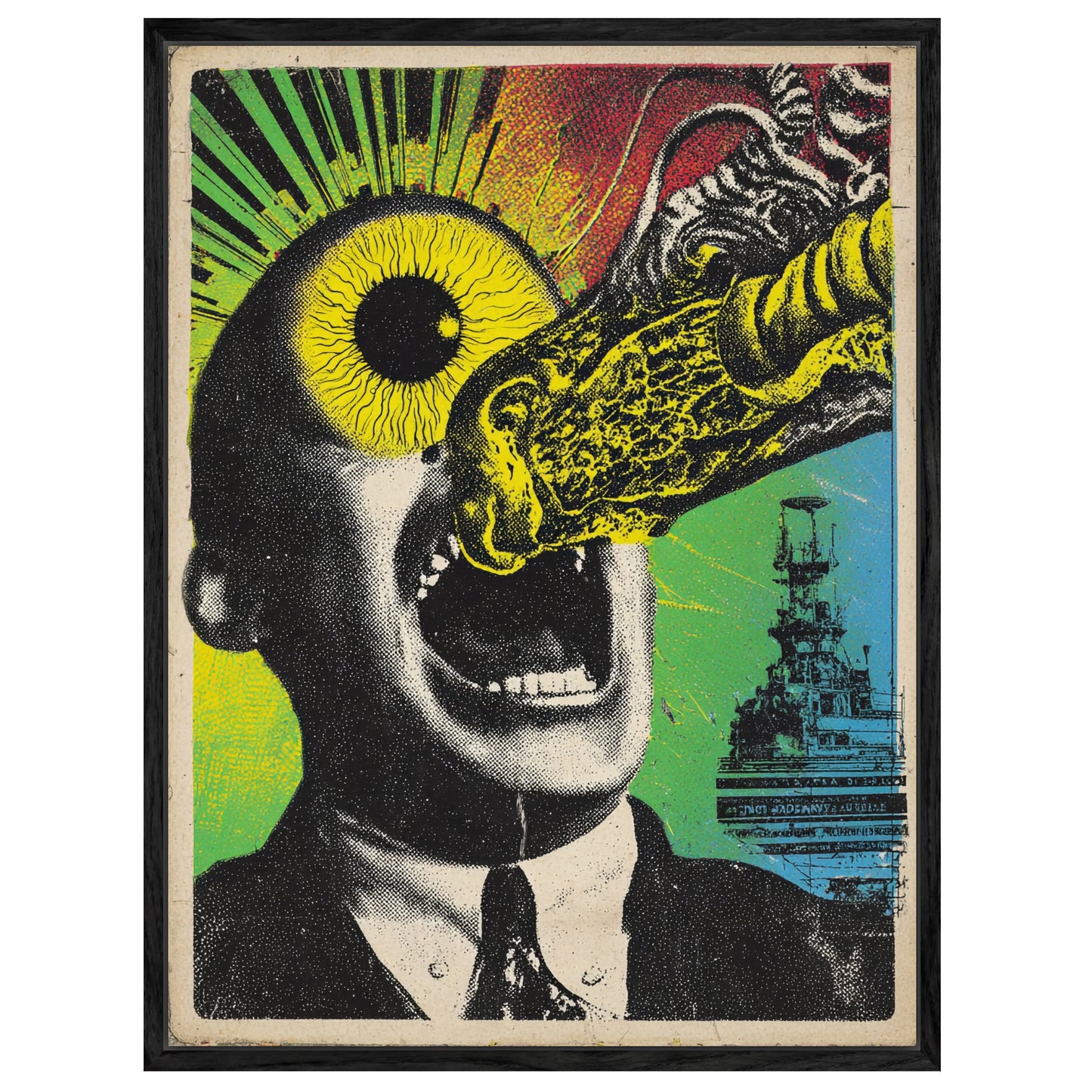 Mann mit explodierendem Auge Leinwandbild