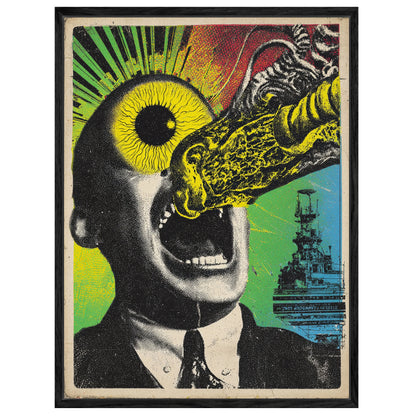 Mann mit explodierendem Auge Leinwandbild