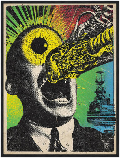 Mann mit explodierendem Auge Poster