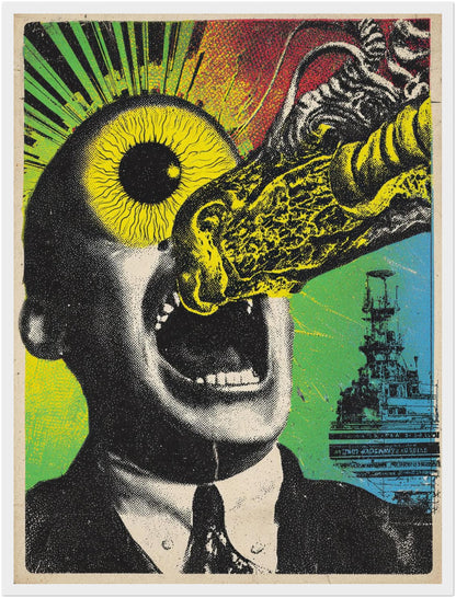 Mann mit explodierendem Auge Poster