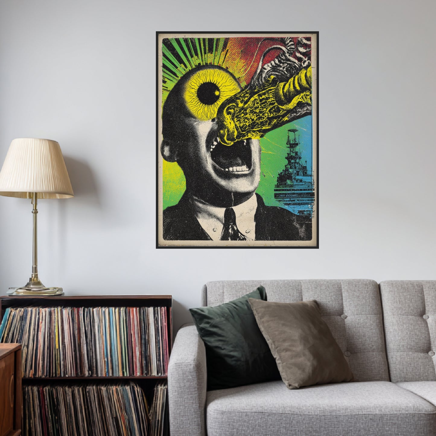 Mann mit explodierendem Auge Poster