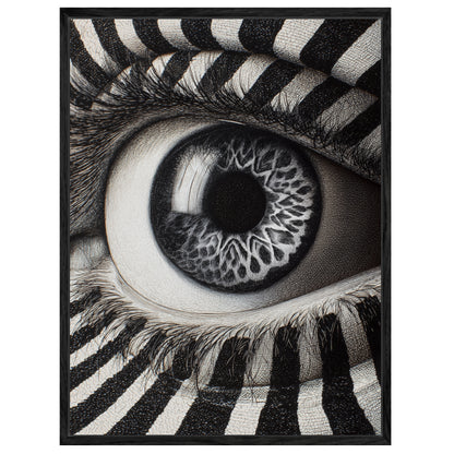 Monochromes Zebraauge Leinwandbild