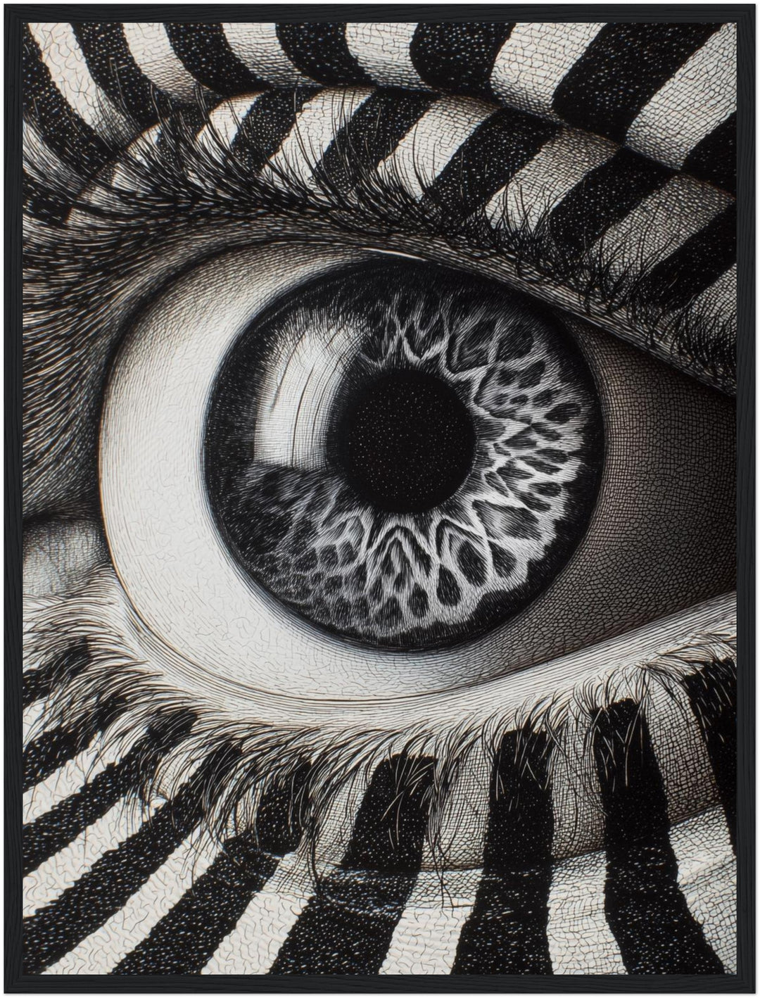 Monochromes Zebraauge Poster Psychedelic – mattes Kunstdruck-Papier – Ansicht 5