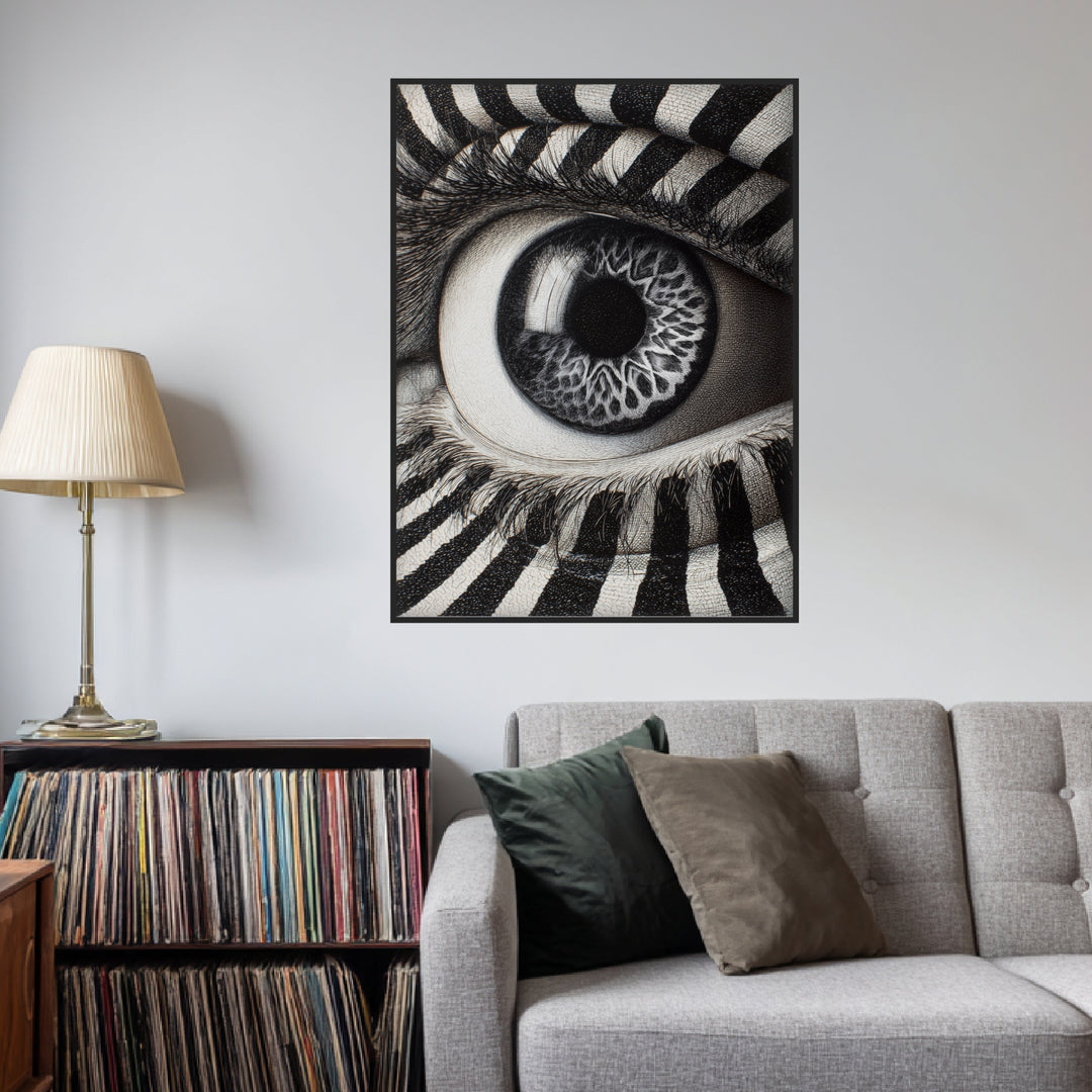 Monochromes Zebraauge Poster Psychedelic – mattes Kunstdruck-Papier – Ansicht 3