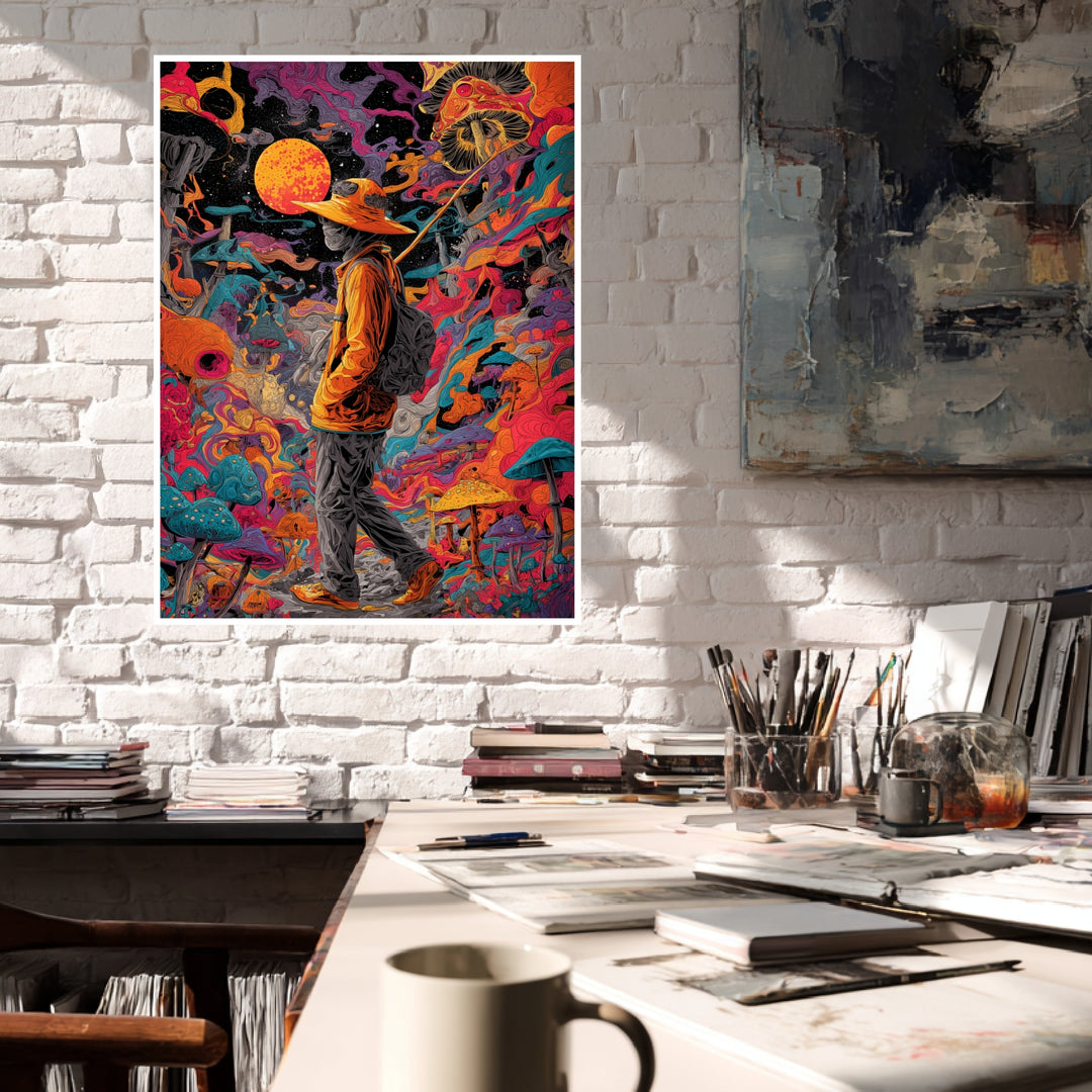 Psychedelischer Pilzwanderer Poster Psychedelic – mattes Kunstdruck-Papier – Ansicht 4