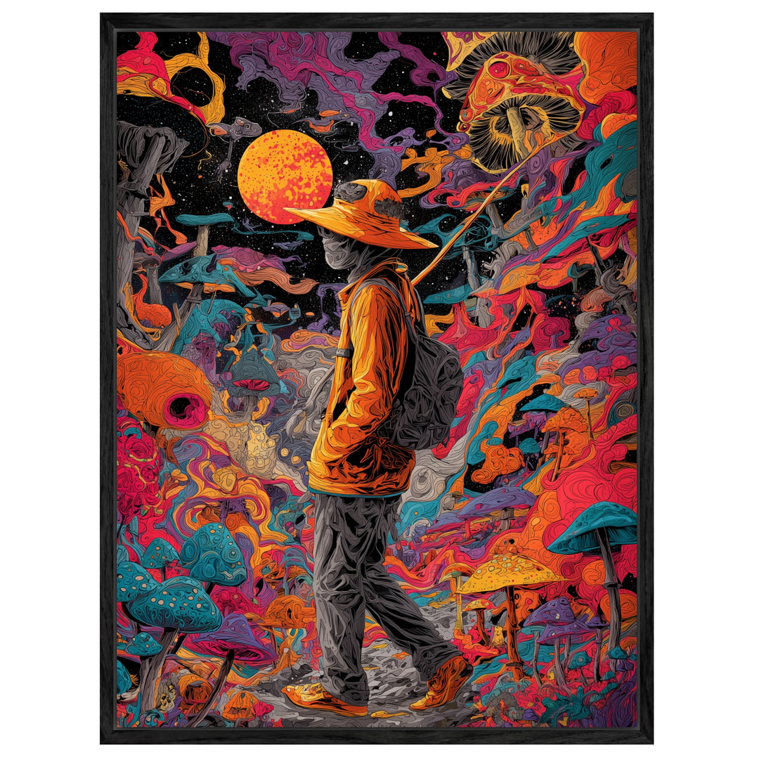 Psychedelischer Pilzwanderer Leinwandbild Psychedelic – Leinwand auf Holzrahmen – Ansicht 4