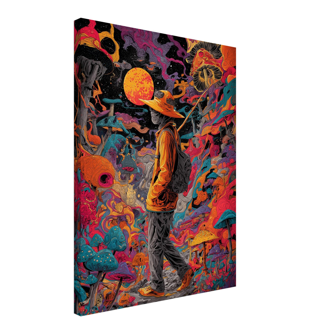 Psychedelischer Pilzwanderer Leinwandbild Psychedelic – Leinwand auf Holzrahmen – Ansicht 2