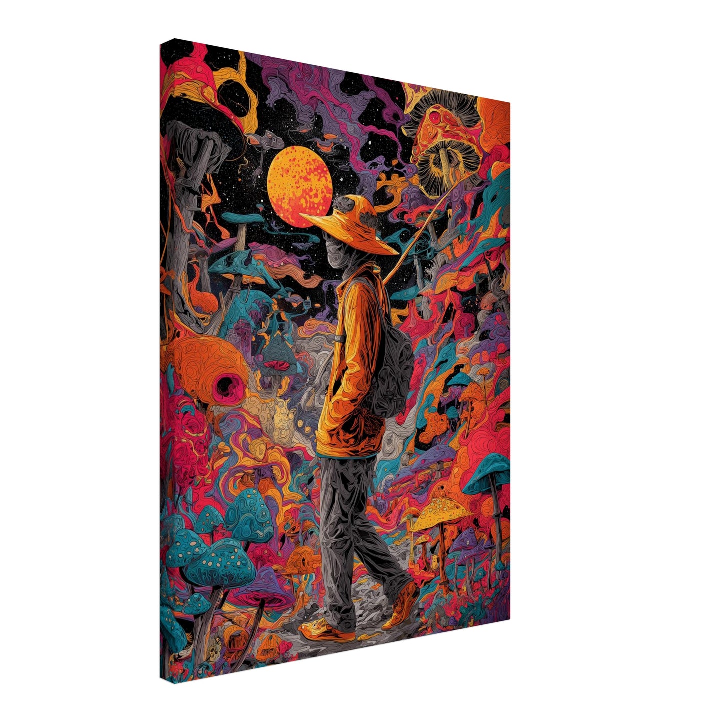 Psychedelischer Pilzwanderer Leinwandbild