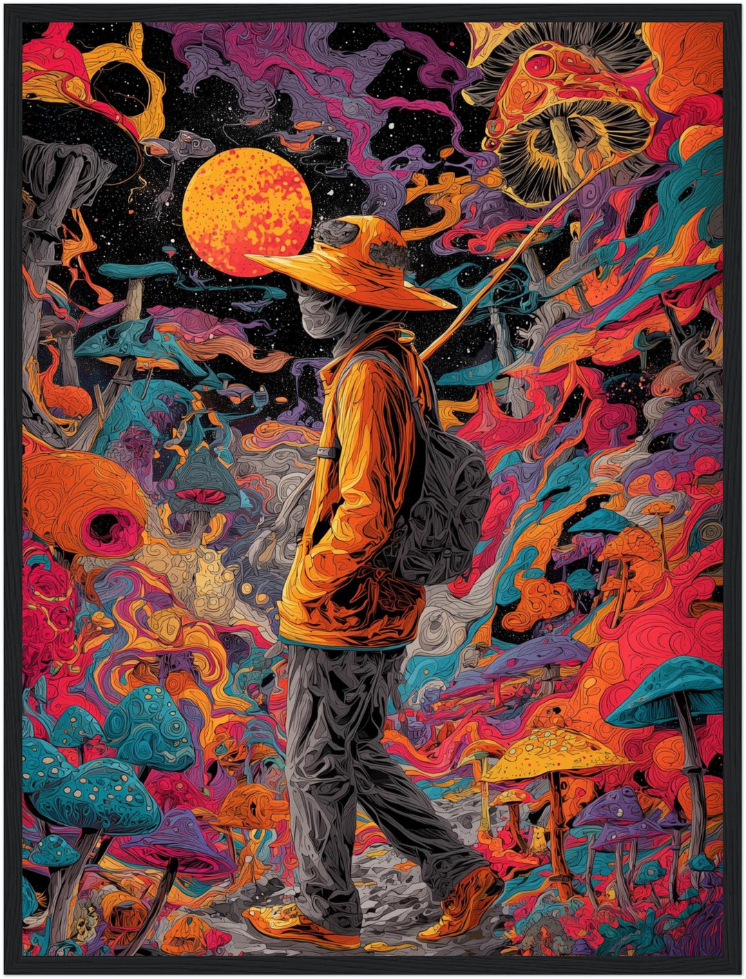 Psychedelischer Pilzwanderer Poster Psychedelic – mattes Kunstdruck-Papier – Ansicht 5