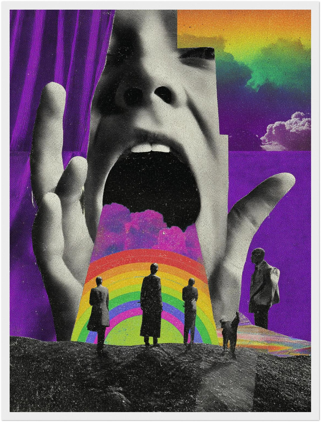 Schreiendes Gesicht mit Regenbogen Poster Psychedelic – mattes Kunstdruck-Papier – Ansicht 3