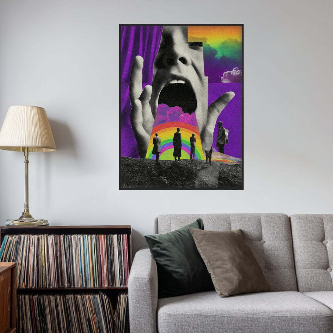 Schreiendes Gesicht mit Regenbogen Poster Psychedelic – mattes Kunstdruck-Papier – Ansicht 5
