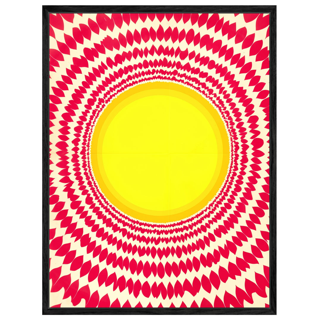Strahlende Sonnen Mandala Leinwandbild abstrakt – Leinwand auf Holzrahmen – Ansicht 4