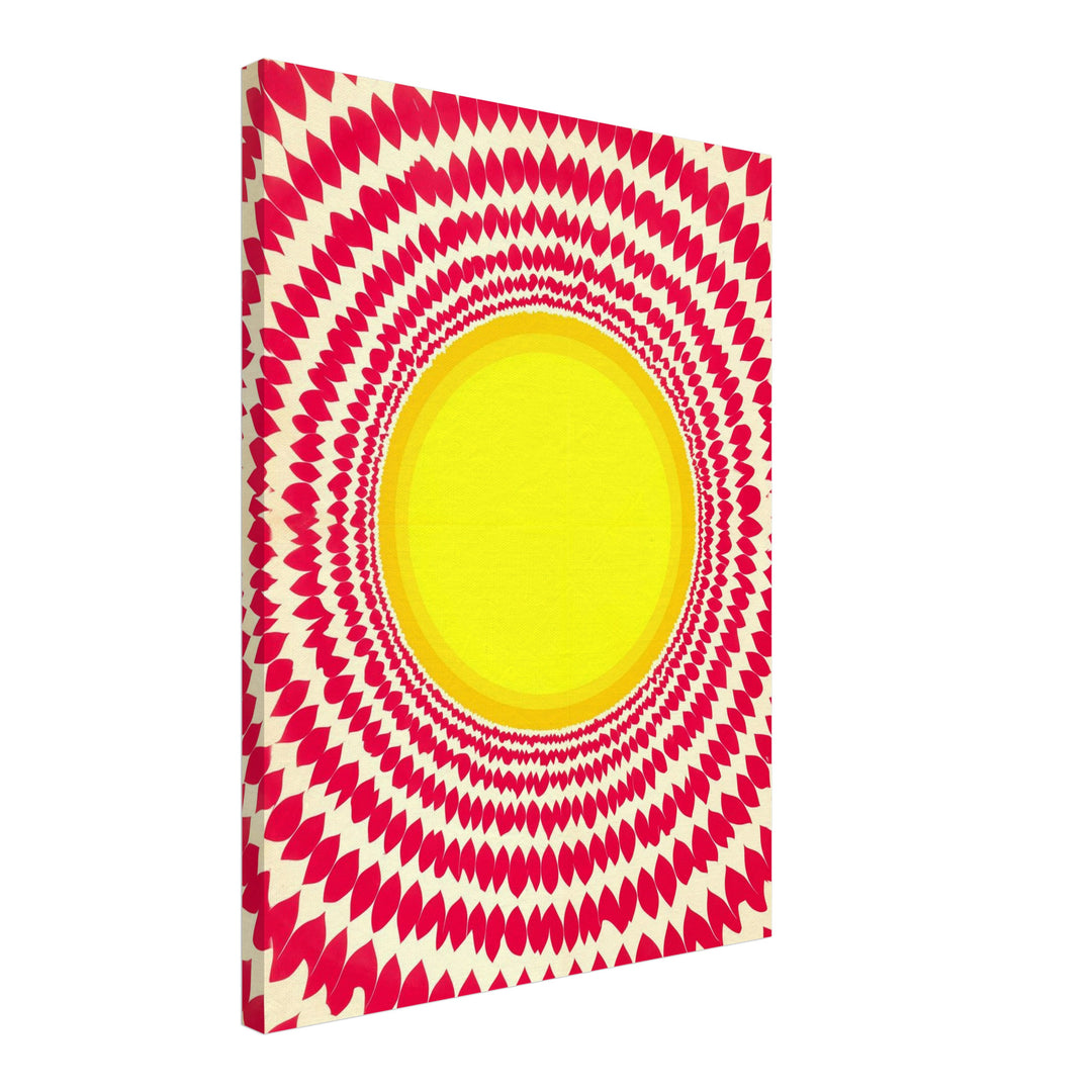 Strahlende Sonnen Mandala Leinwandbild abstrakt – Leinwand auf Holzrahmen – Ansicht 2