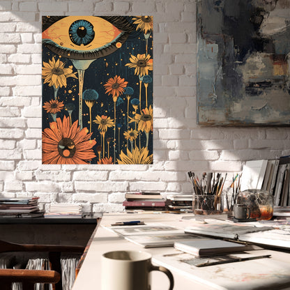 Surreales Blumenauge Poster